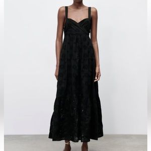 zara black maxi dress